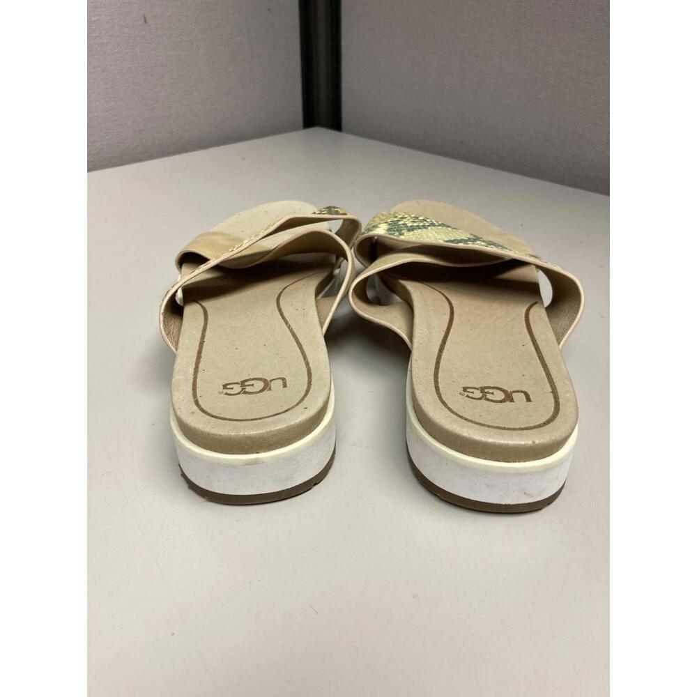 UGG Women's Slide Tan/Gold Leather Snake Size 7 - Picture 3 of 5